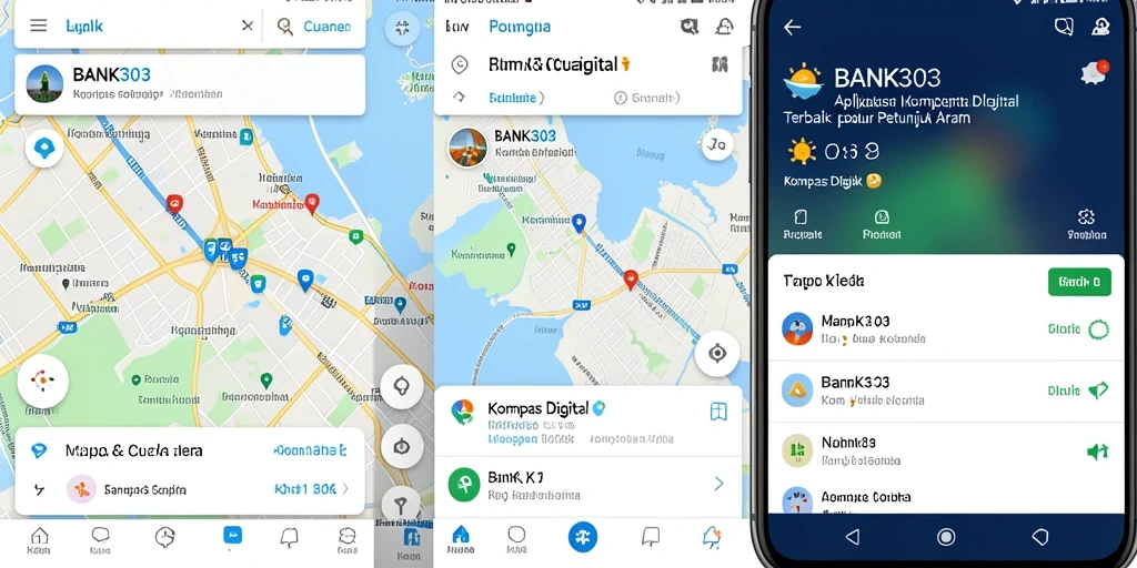 Tampilan antarmuka aplikasi Kompas Digital BANK303 yang modern dan responsif.