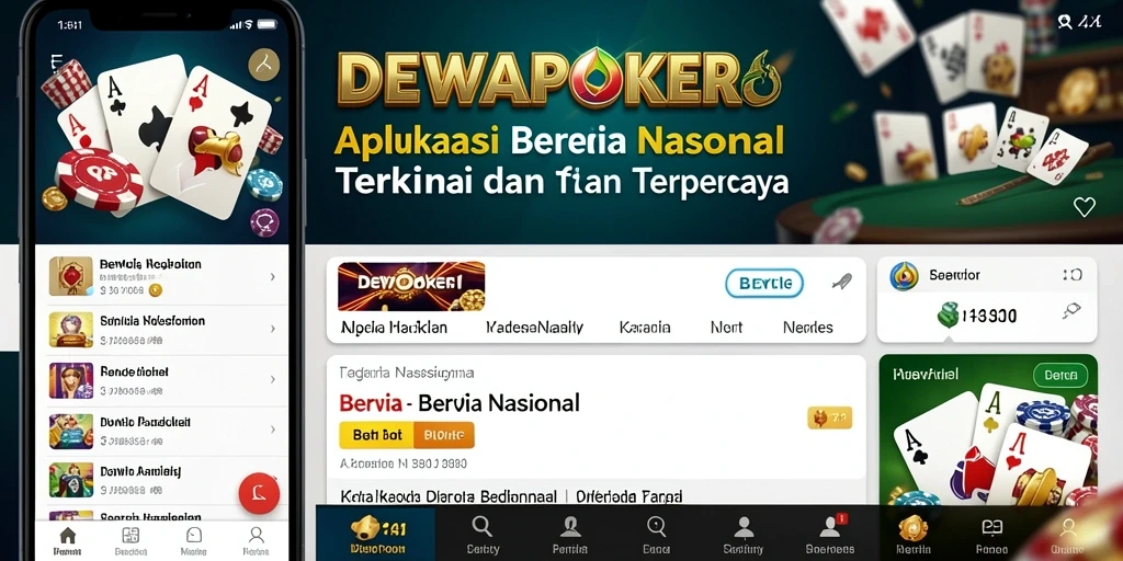 Tampilan antarmuka aplikasi DEWAPOKER untuk berita nasional.