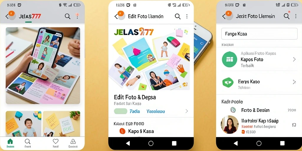 Antarmuka JELAS777 menampilkan fitur Edit Foto Kertas Kaca yang menawan.