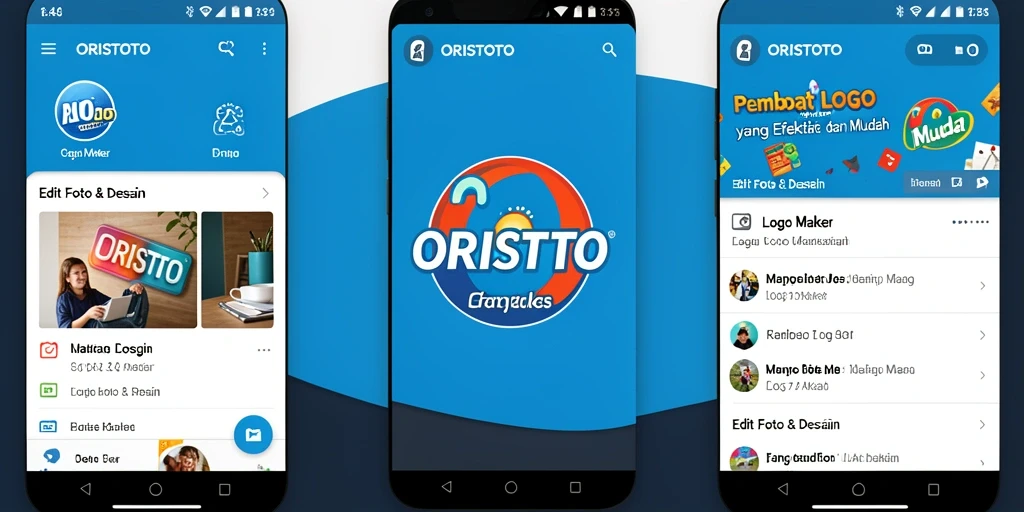 Tampilan antarmuka lengkap aplikasi Logo Maker ORISTOTO.