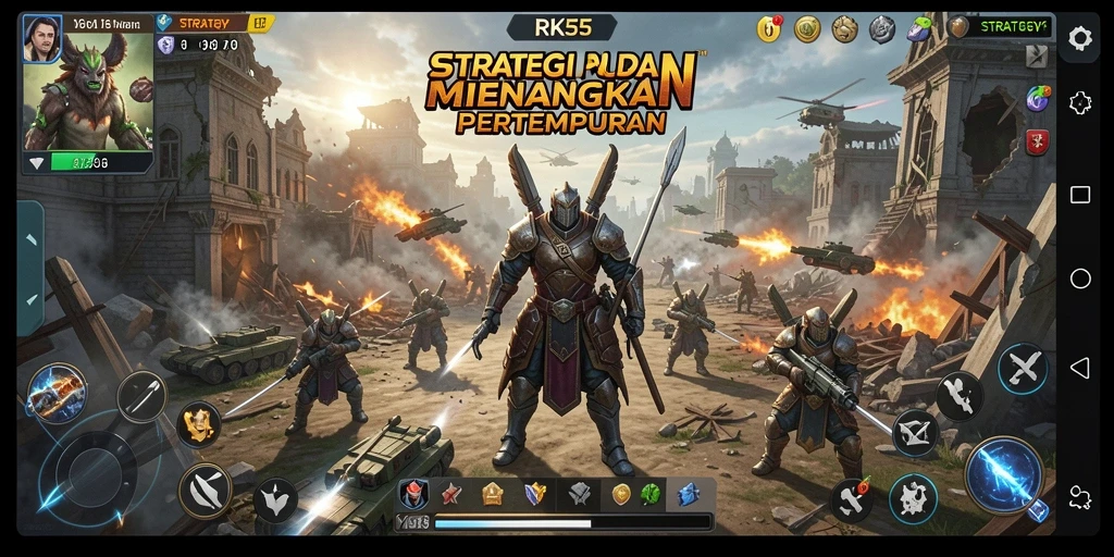 Tampilan antarmuka permainan RK55 yang strategis dan menarik.