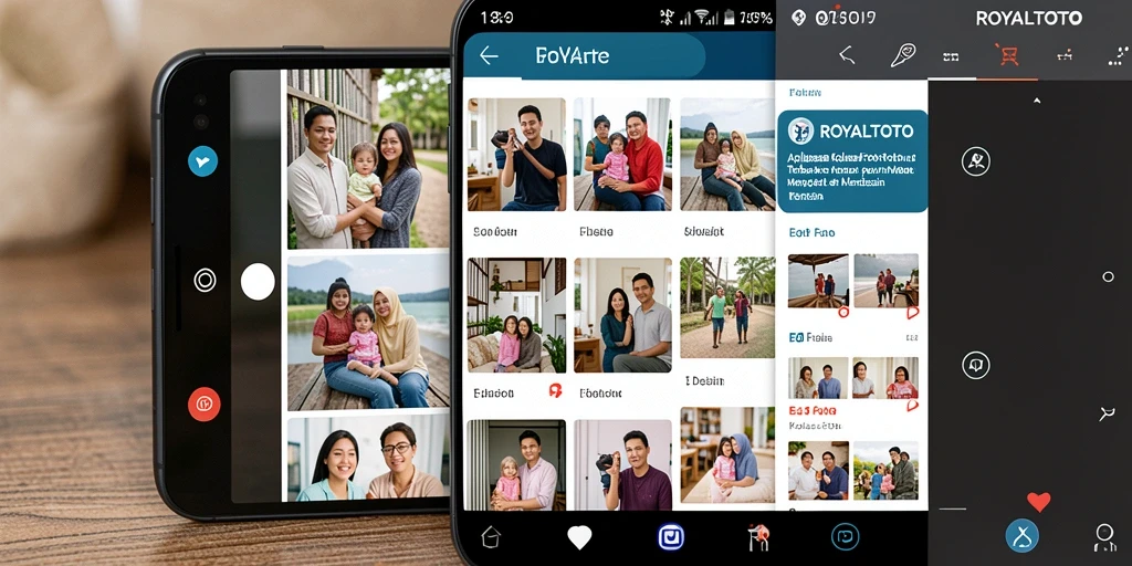 Tampilan antarmuka aplikasi ROYALTOTO dengan fitur Kolase Foto yang menarik.