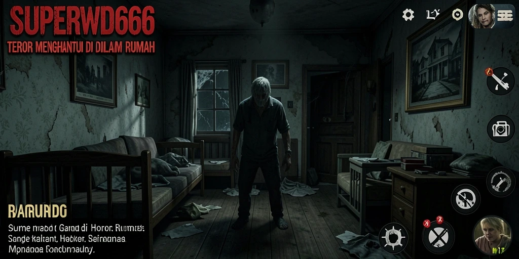 Tampilan antarmuka <strong>SUPERWD666</strong> dengan atmosfer horor yang menegangkan.