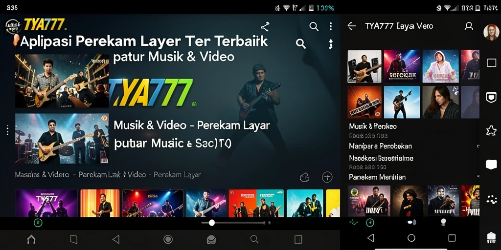 Tampilan antarmuka TYA777 untuk Perekam Layar yang menarik dan fungsional.