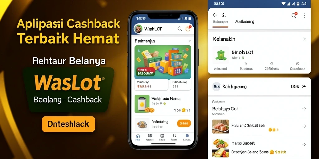 Antarmuka aplikasi WASLOT yang menampilkan cashback menarik.